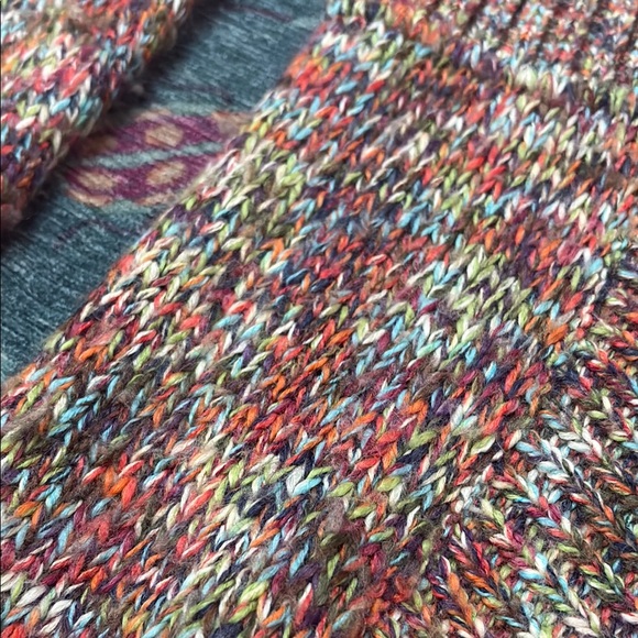 Beautiful Anthropologie Sleeping on Snow Neon Rainbow Knit Cardigan Sweater XL - Picture 9 of 10